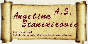 Angelina Stanimirović vizit kartica